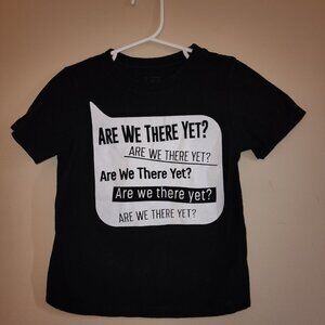 TCP Toddler Boys Are We There Yet? 100% Cotton Short Sleeve Shirt Black 3T